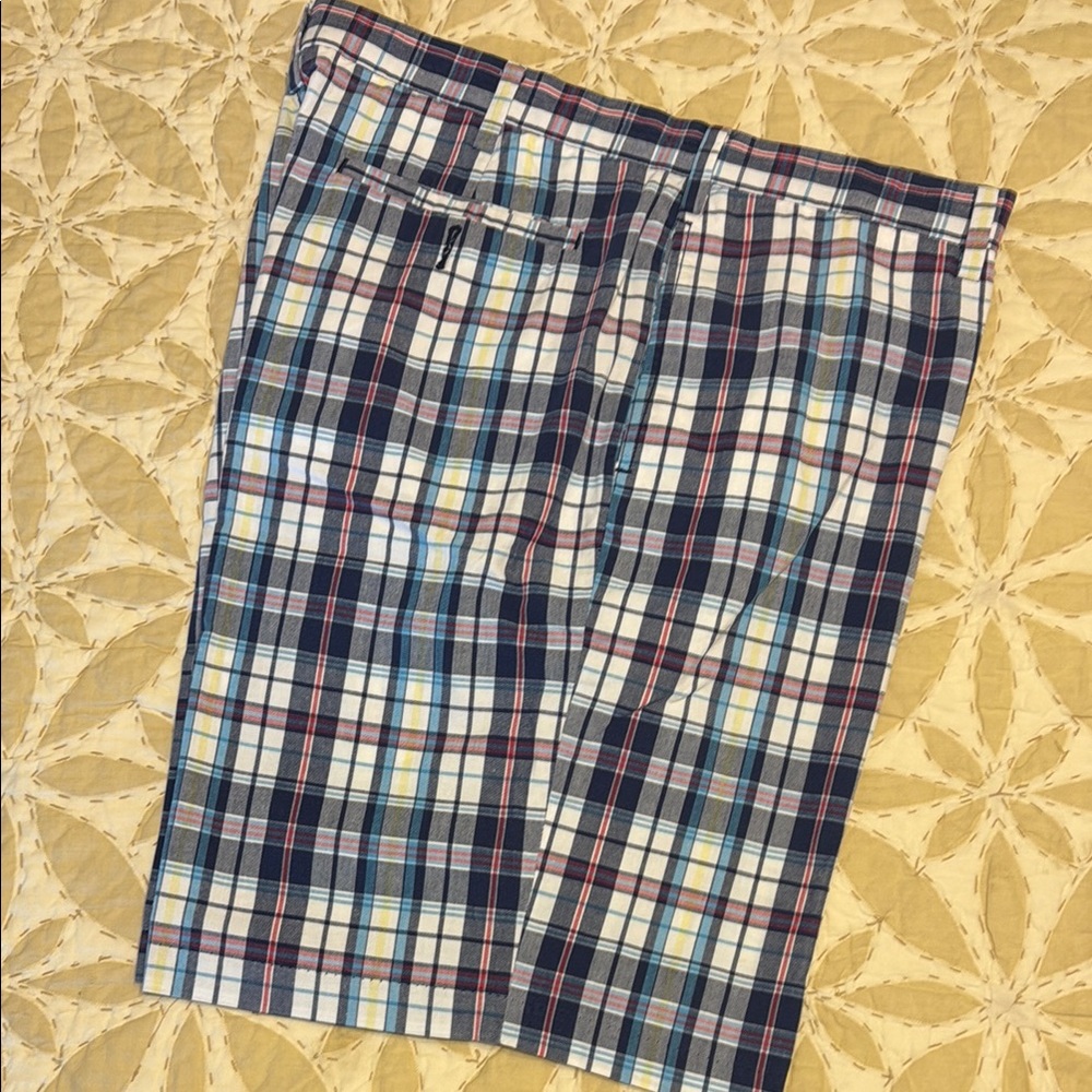 Nautica Blue and Red Flat Front Shorts Casual Style